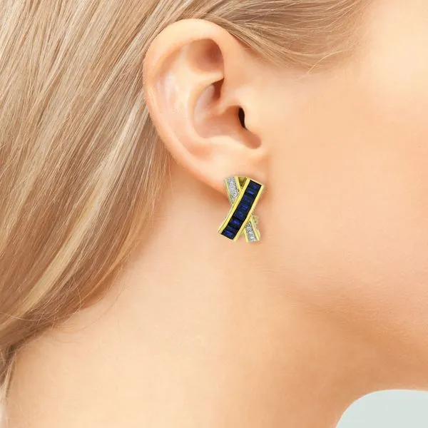LeVian 18K Sapphire & Diamond Earrings | Purple Creek
